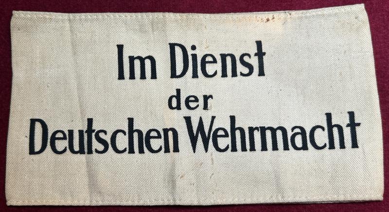 3rd Reich Im Dienst der Deutschen Wehrmacht Armbinde