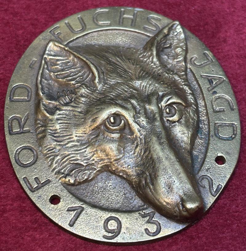 Deutsche Reich Ford Fuchsjagd 1932 Erinnerungsplakette