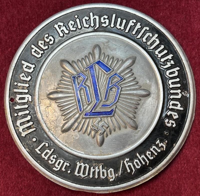 3rd Reich RLB Türplakette für Mitglieder Landesgruppe Württemberg-Hohenzollern