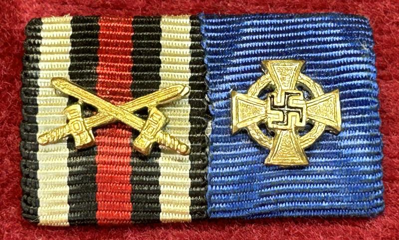 3rd Reich Feldspange 2 medaillen mit auflagen