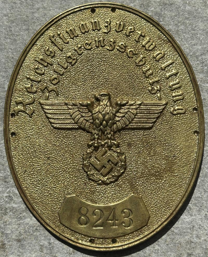 3rd Reich Reichsfinanzverwaltung Zollgrenzschutz Ärmelschild für die Armbinde