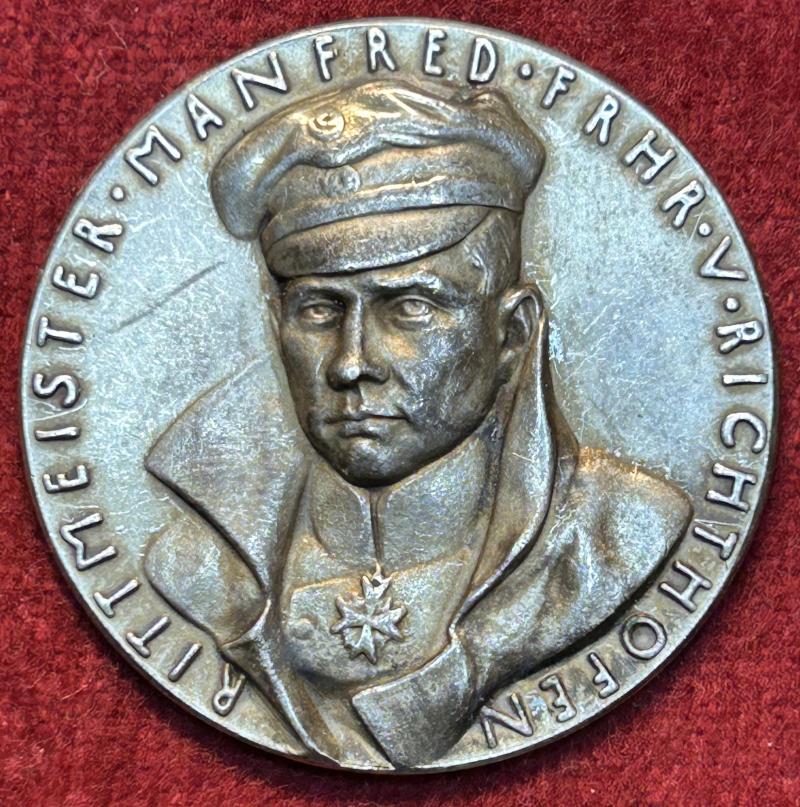 Deutsche Reich Silbern Medaille Tod Rittmeister Manfred Freiherr von Richthofen