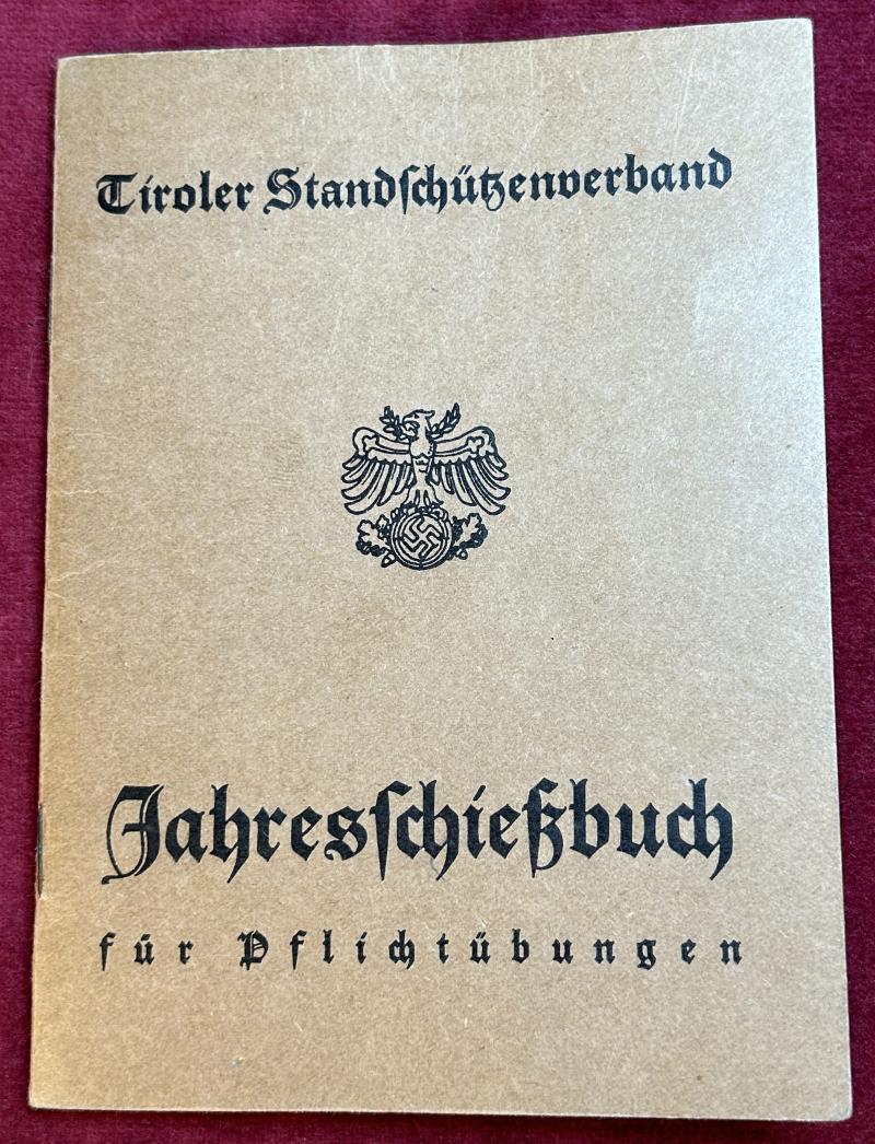 3rd Reich Tiroler Standschützenverband Jahresschiessbuch (1939)